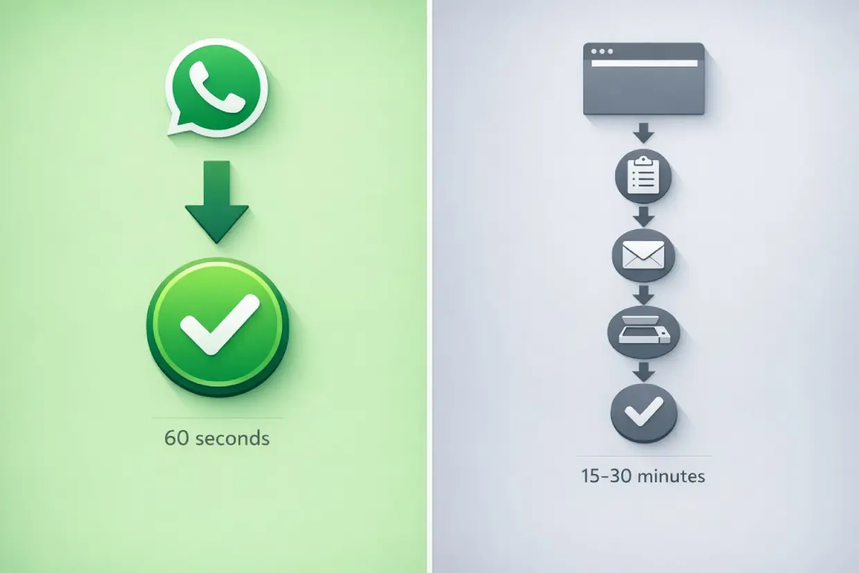 Visual comparison showing Lotus365 ID instant WhatsApp setup versus traditional multi-step betting platform registration